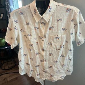 Shirt Rae Dunn extra large, button-down shirt, bicycles